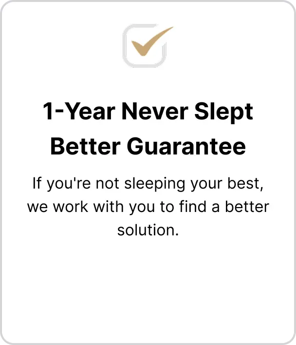 1-Year Never Slept Better Guarantee